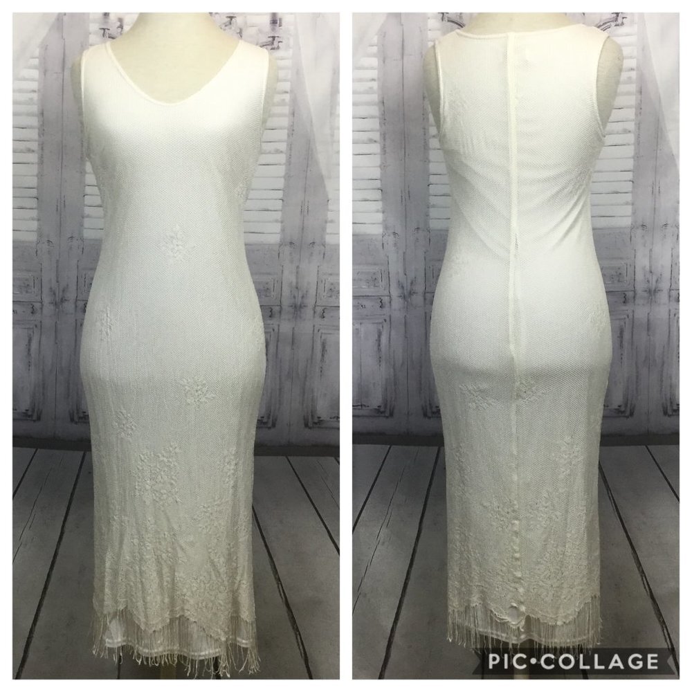 Harlow White Dress Crochet Fridge Edge Flapper 6